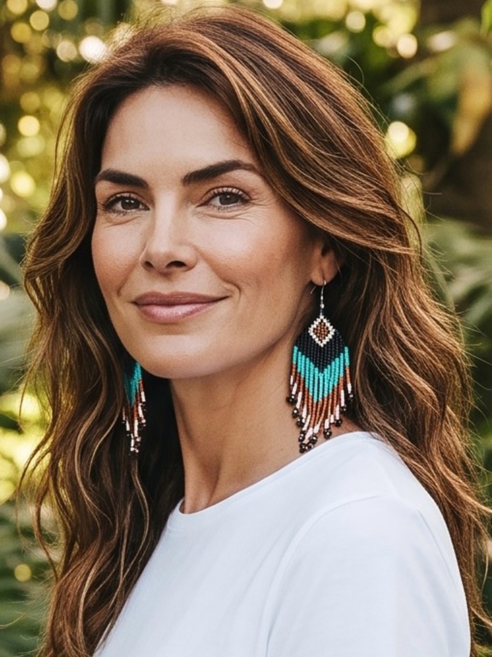 🖤🤎Boho Chic Turquoise, Black & Brown Beaded Fringe Drop Earrings/NWOT🖤🤎